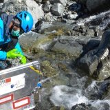 Prélèvement au glacier Shackleton, en Nouvelle-Zélande.